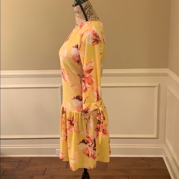 NWT Uncle Frank Ruffled Tie Sleeve Patterned Dress - Picture 4 of 8